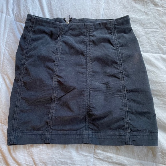 Free People Dark Blue Corduroy Mini Skirt Size 0 - Picture 3 of 5